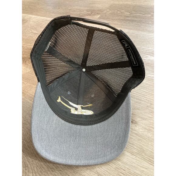 Heli‎ Team Trucker Cap Gray/Black Embroidered Helicopter Logo Adjustable - Picture 2 of 8